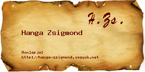 Hanga Zsigmond névjegykártya